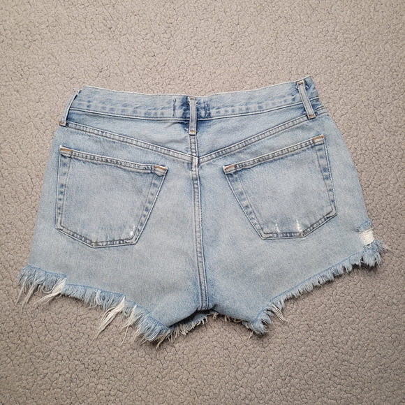 Agolde Shorts 27 Blue Parker Vintage Cut Off Button Fly Swapmeet A026B-1411 - Picture 3 of 9